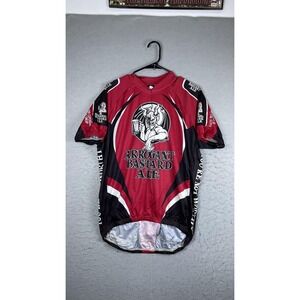 Canari Arrogant Bastard Ale Cycling Jersey Mens Large Red 1/2 Zip Beer Shirt